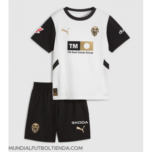 Camiseta Valencia Primera Equipación Replica 2024-25 para niños mangas cortas (+ Pantalones cortos)